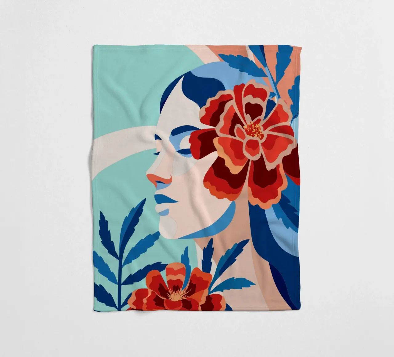 Donna con fiori coperta in pile da HAPPY SHOP