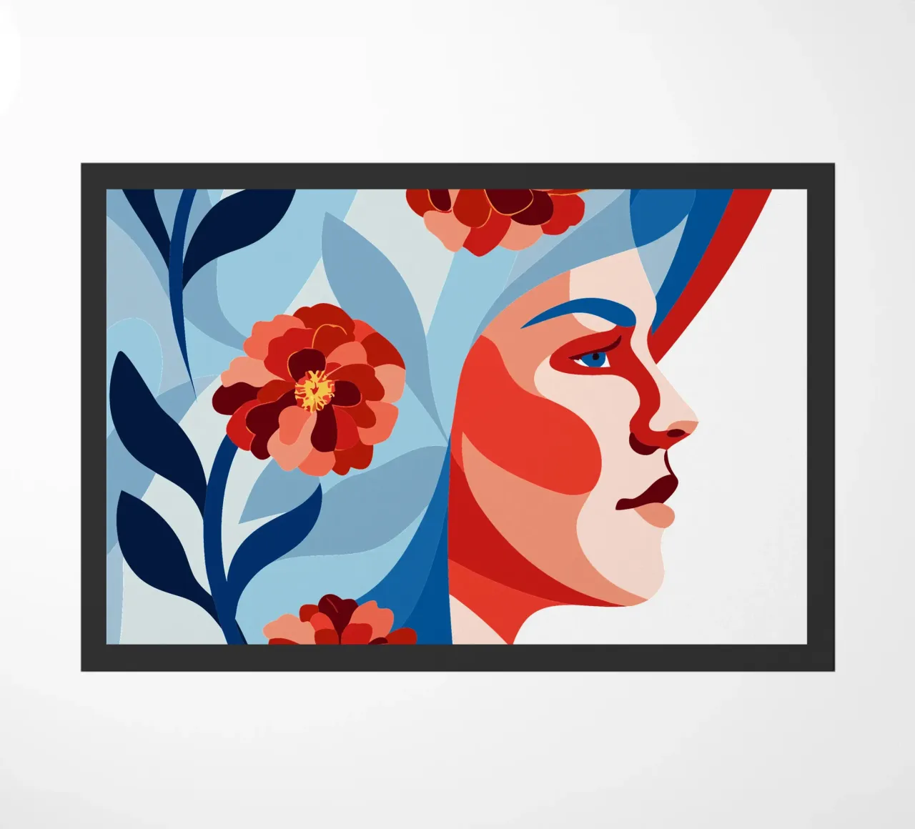 Donna con fiori zerbino da HAPPY SHOP