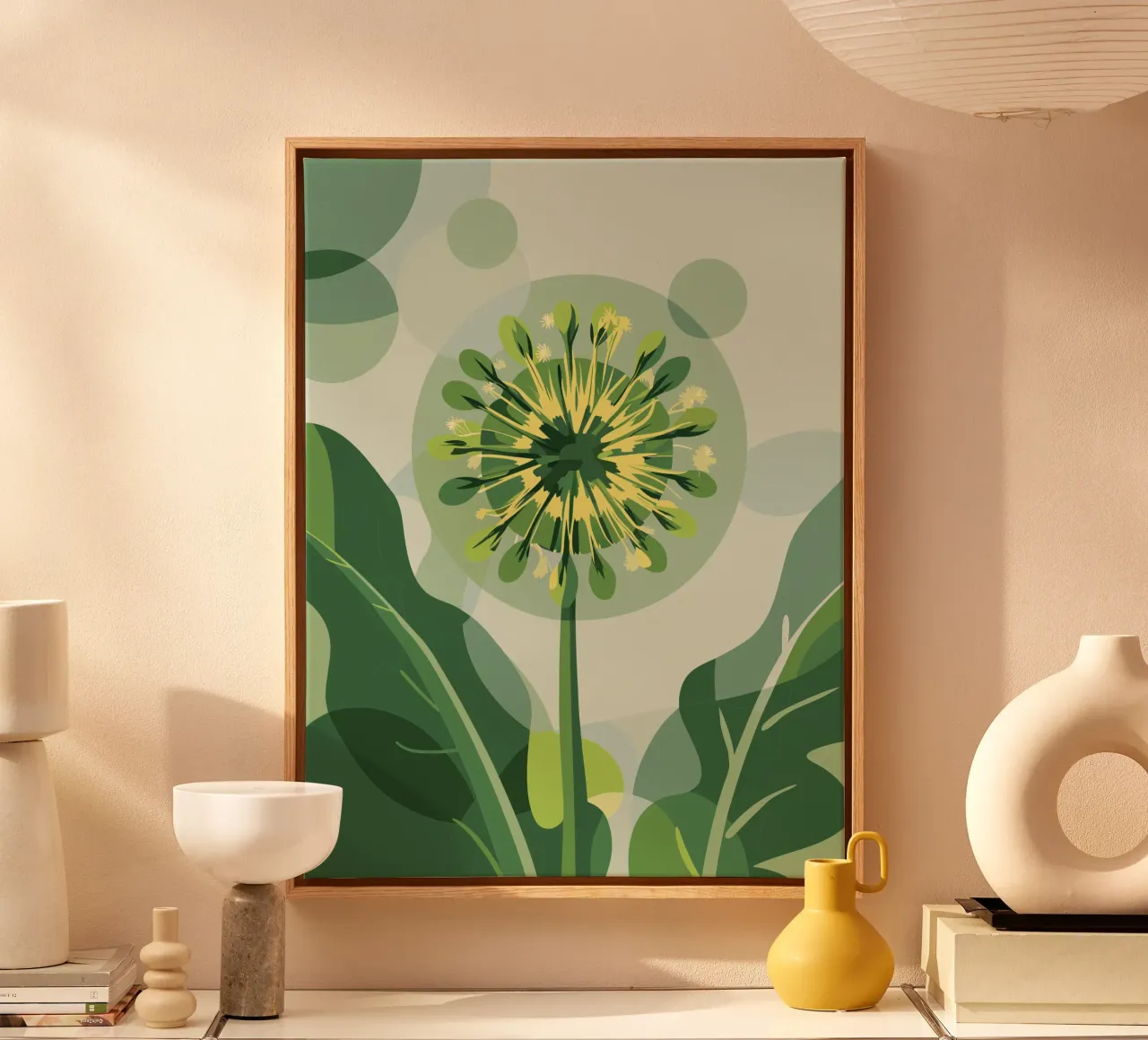 Taraxacum bloem canvas met Baklijst van HAPPY SHOP