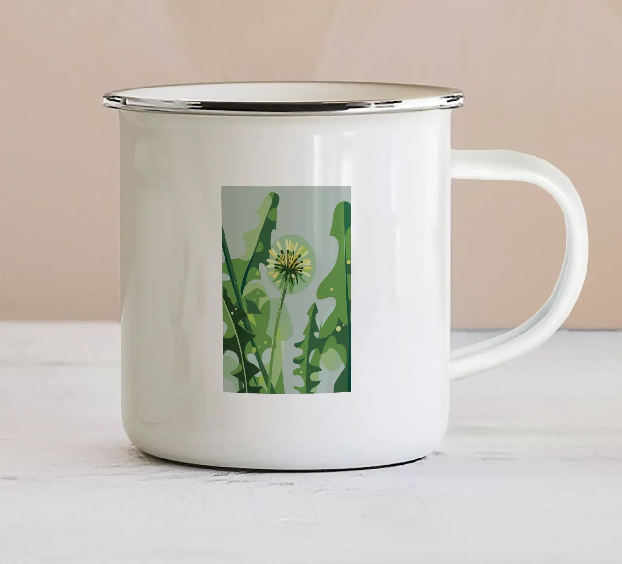 Fiore di taraxacum tazza in smalto da HAPPY SHOP