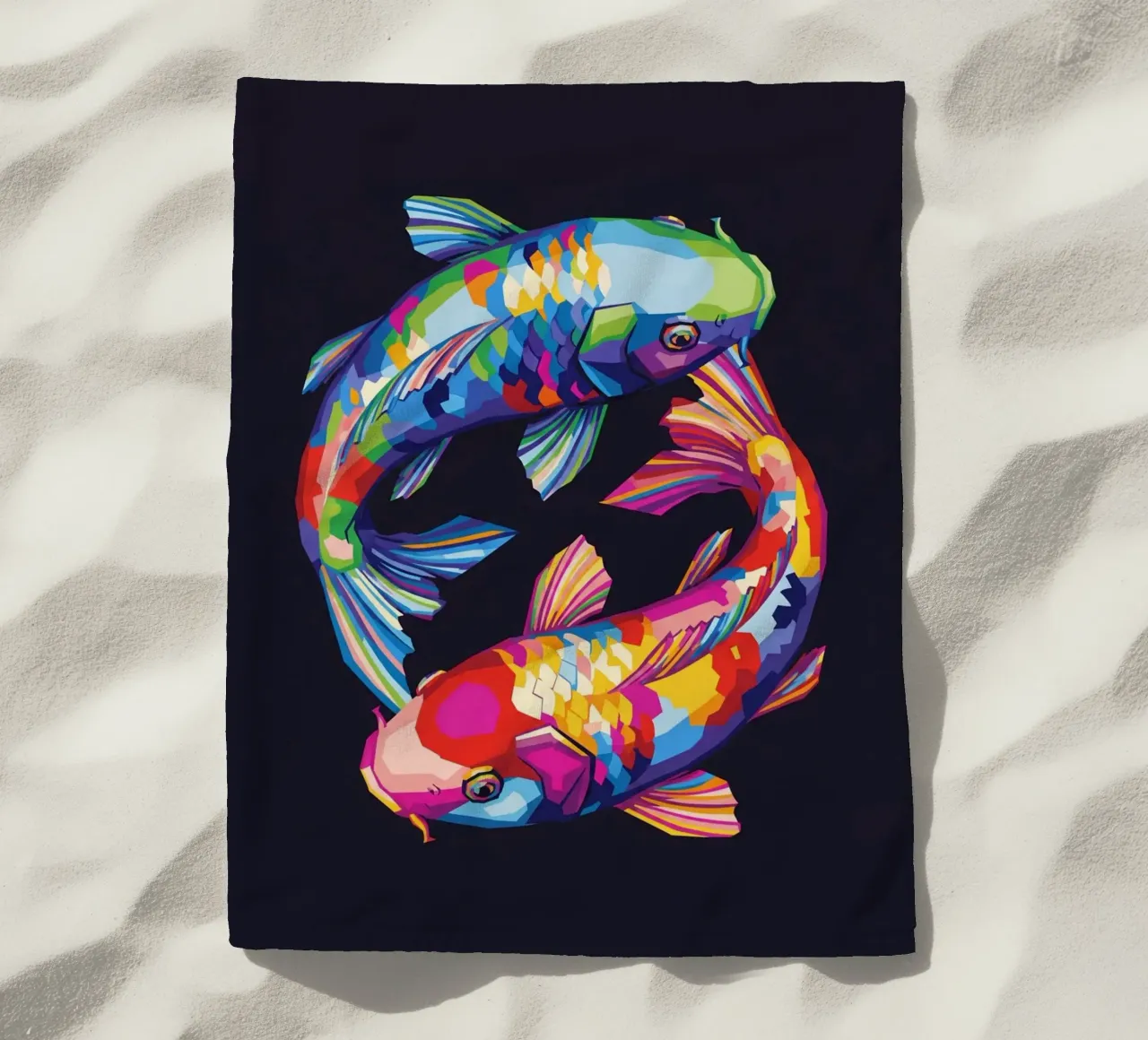 Pesci koi colorati telo mare da Wild Life studio