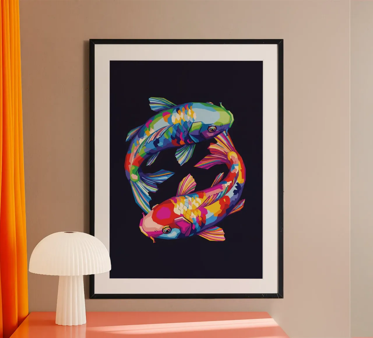 Pesci koi colorati poster da Wild Life studio