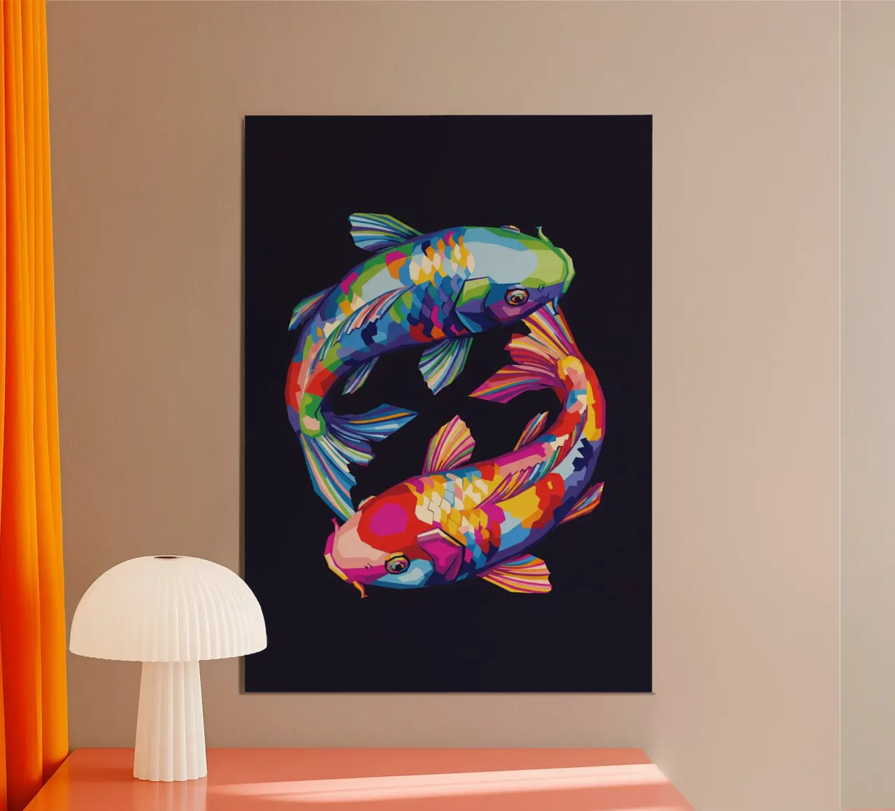 Pesci koi colorati poster da Wild Life studio