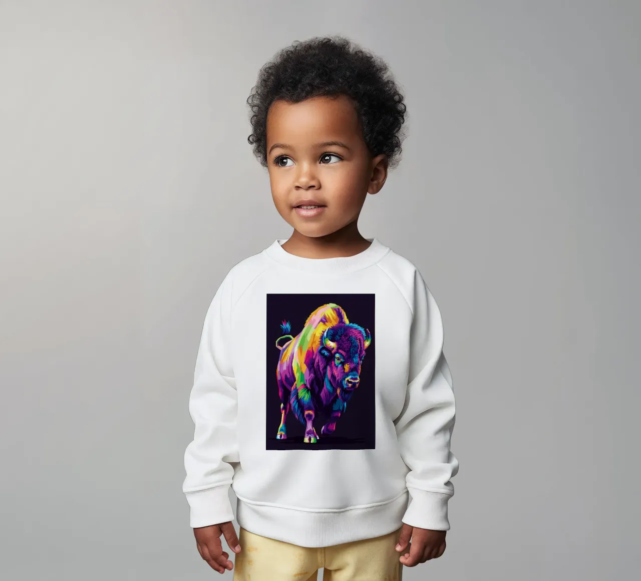 Colorato di bisonte (1) felpa neonato da Wild Life studio