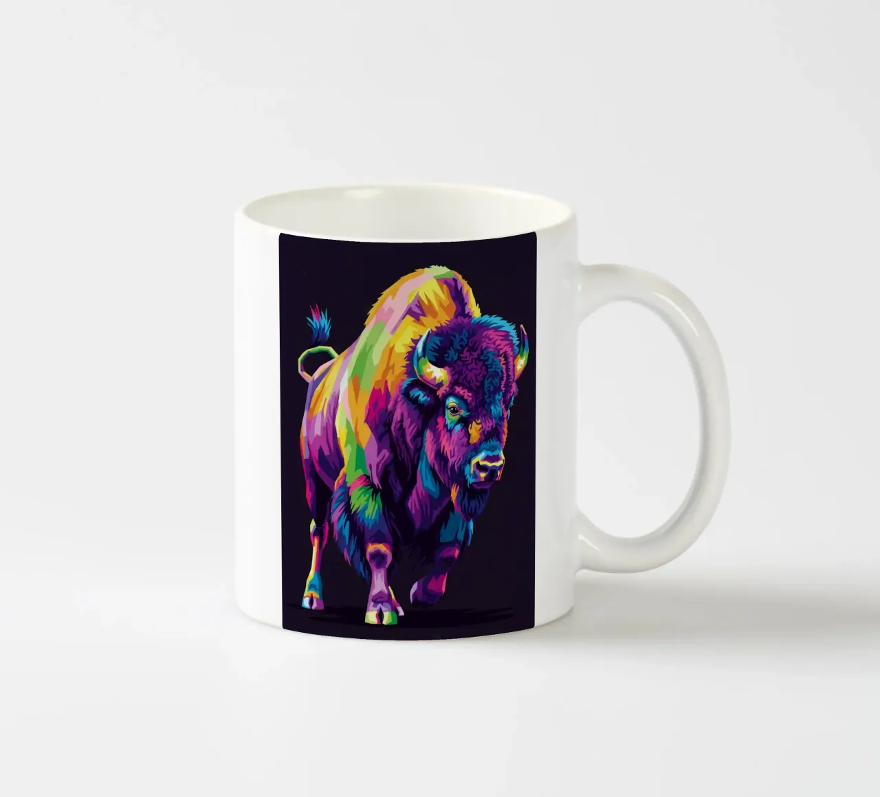 Colorato di bisonte (1) tazza in ceramica da Wild Life studio