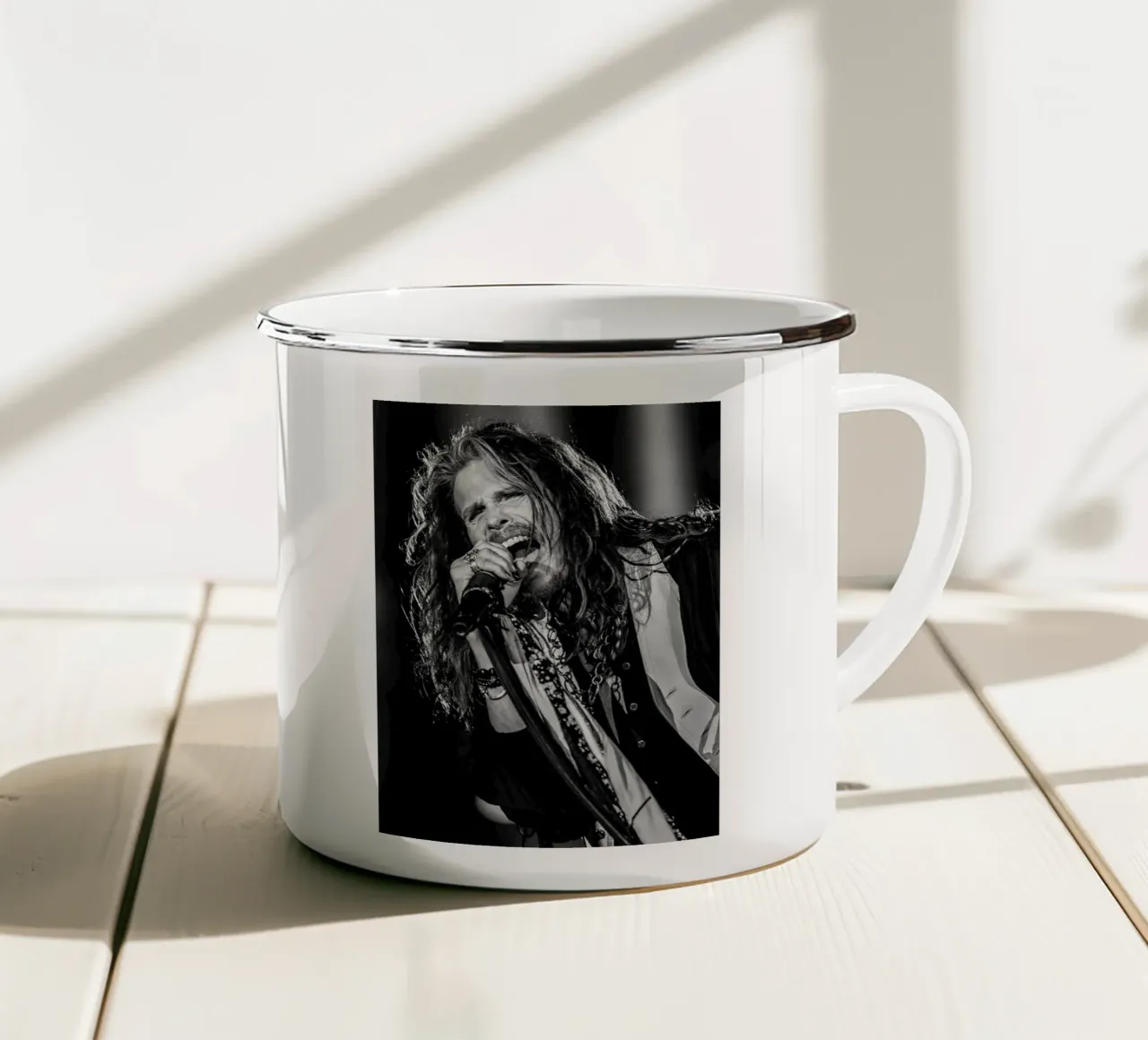 Steven Tyler Aerosmith tazza in smalto da Musadad Shop