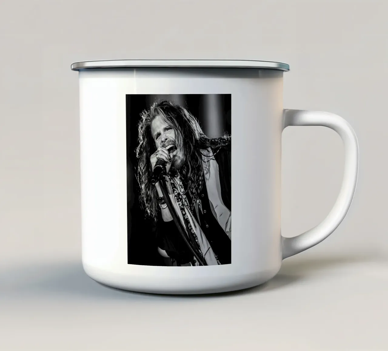 Steven Tyler Aerosmith tazza in smalto da Musadad Shop