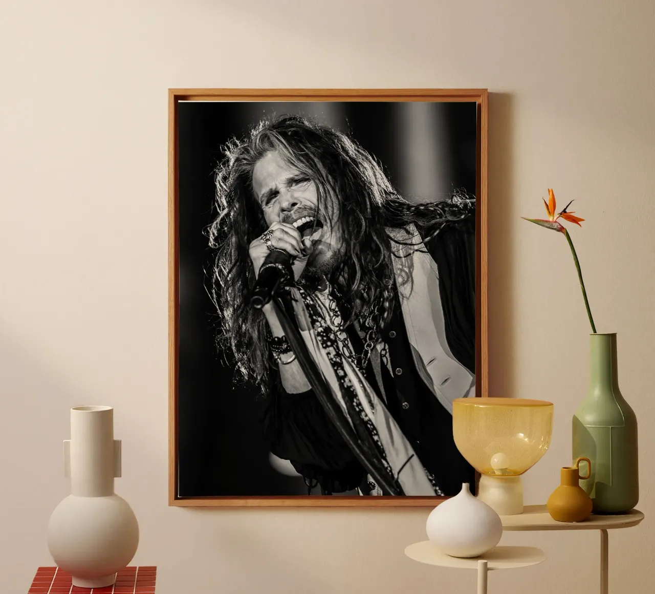 Steven Tyler Aerosmith tela con Cornice a cassetta da Musadad Shop