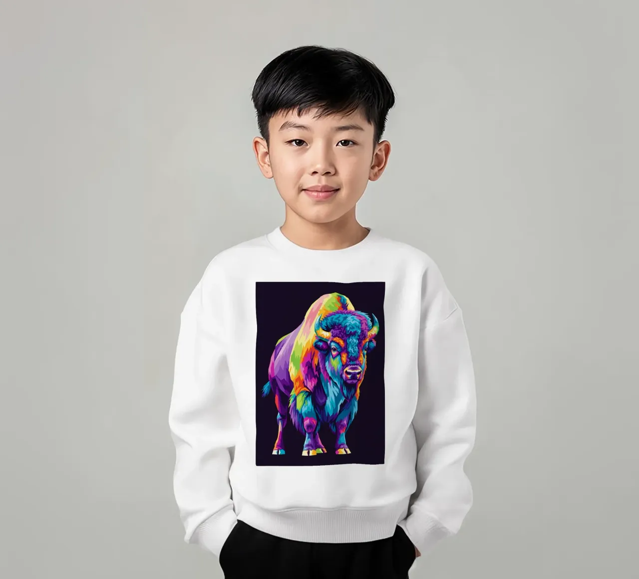 Colorful of bison (2) felpa bambino da Wild Life studio