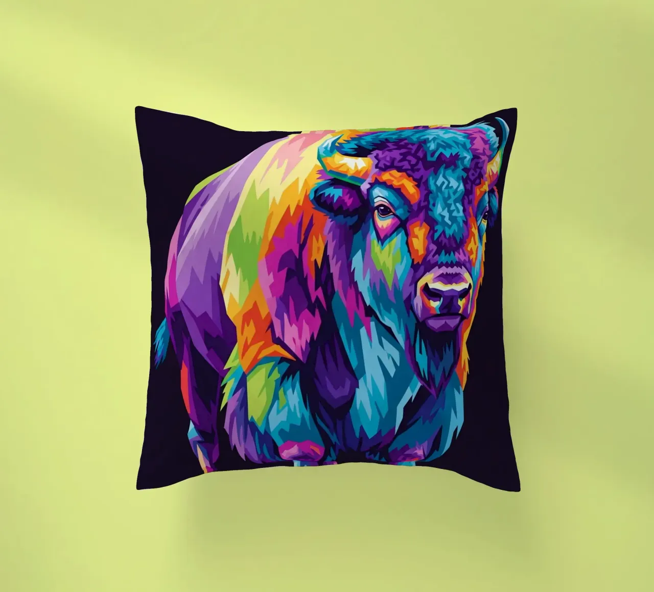 Colorful of bison (2) cuscino da Wild Life studio