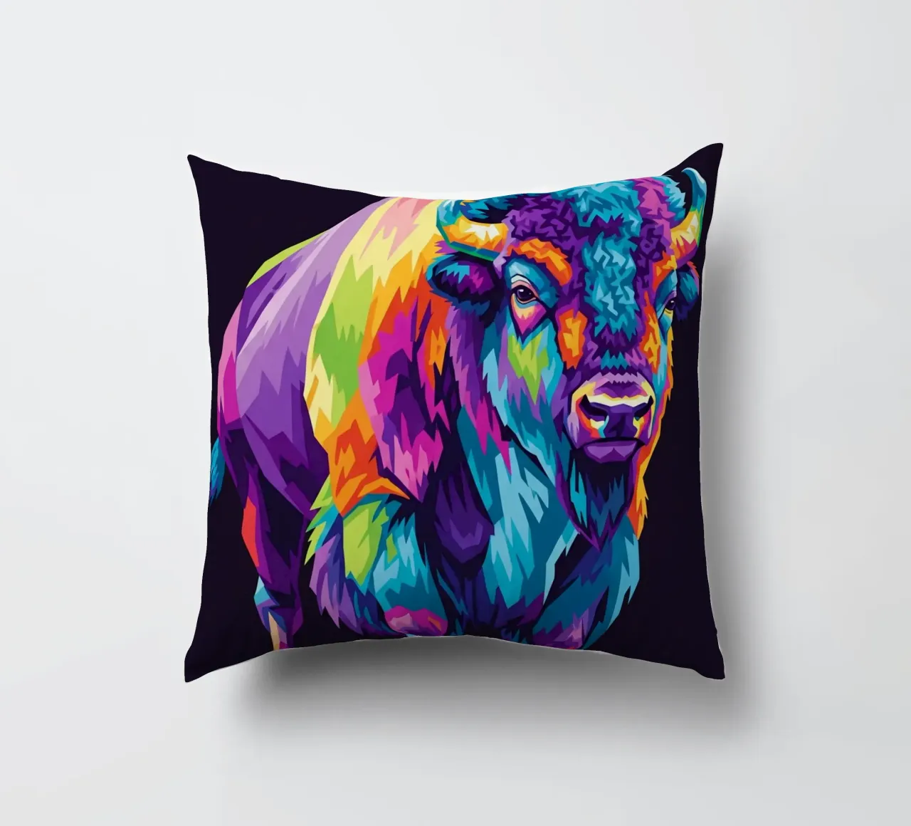 Colorful of bison (2) cuscino da Wild Life studio