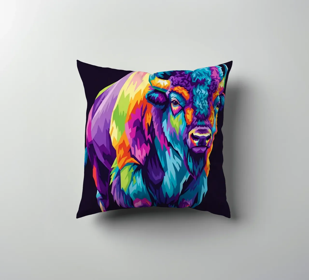 Colorful of bison (2) cuscino da Wild Life studio