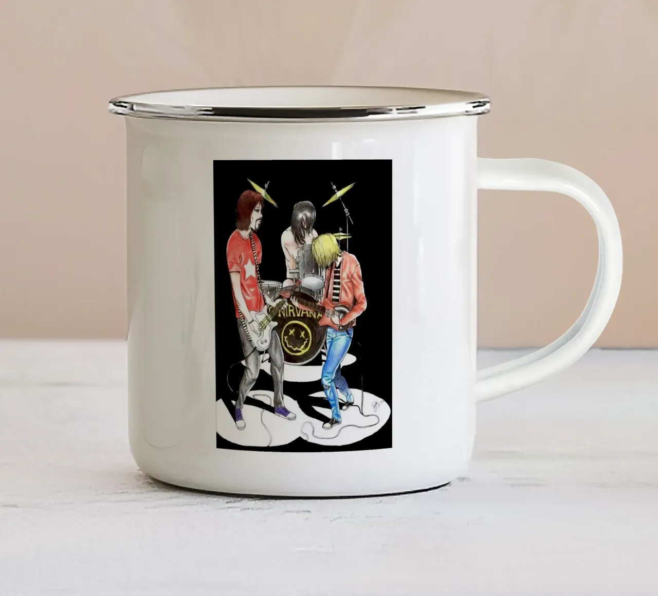 Nirvana Illustration tazza in smalto da Musadad Shop