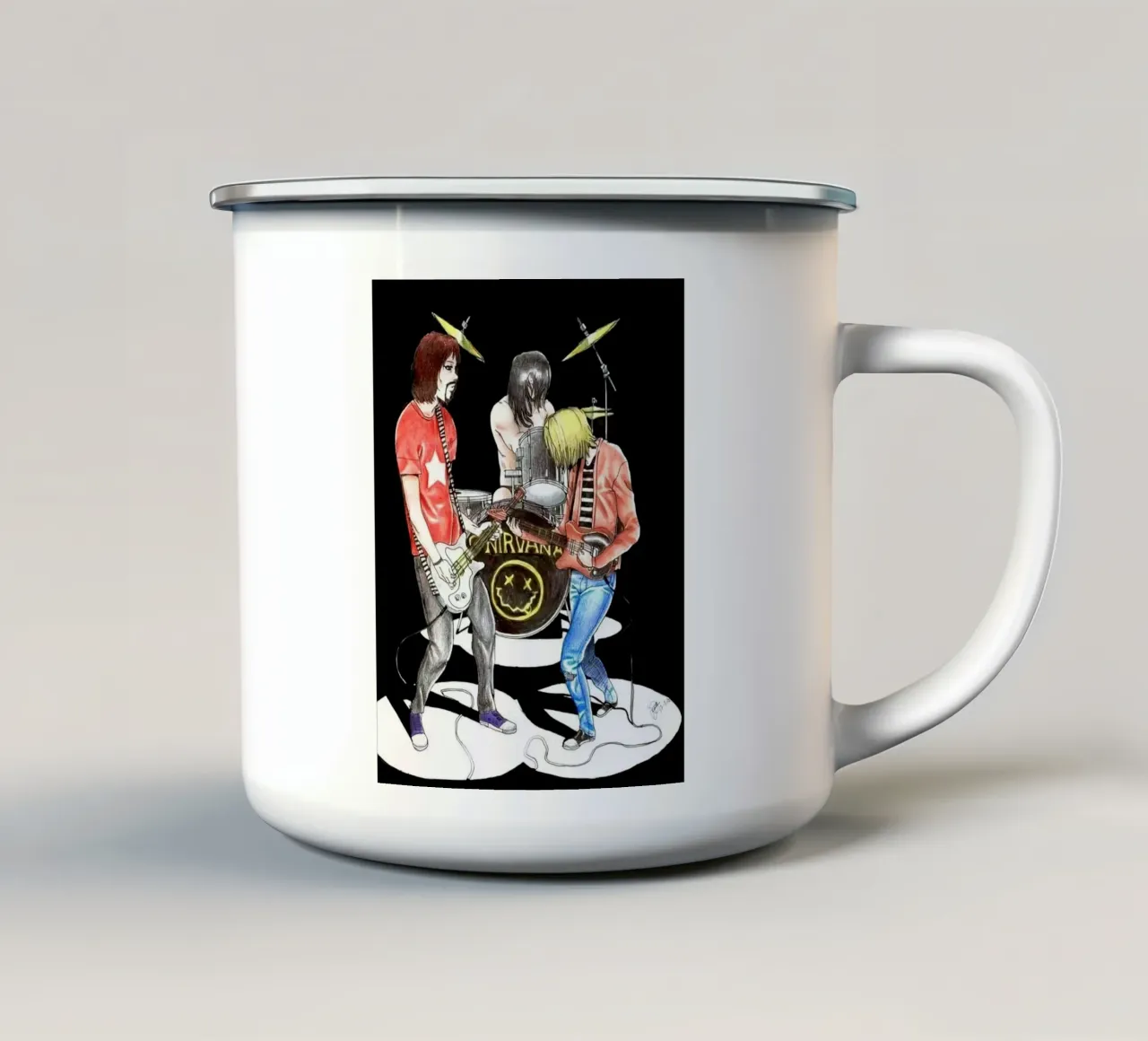 Nirvana Illustration tazza in smalto da Musadad Shop