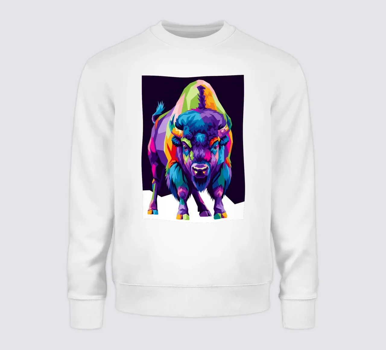 Colorful of bison (3) sweatshirt by Wild Life studio