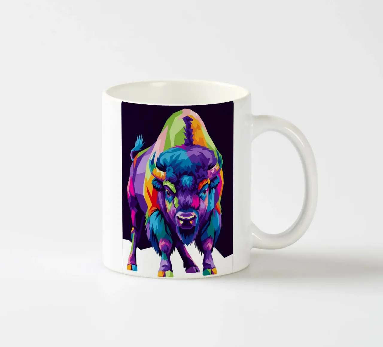 Colorato di bisonte (3) tazza in ceramica da Wild Life studio