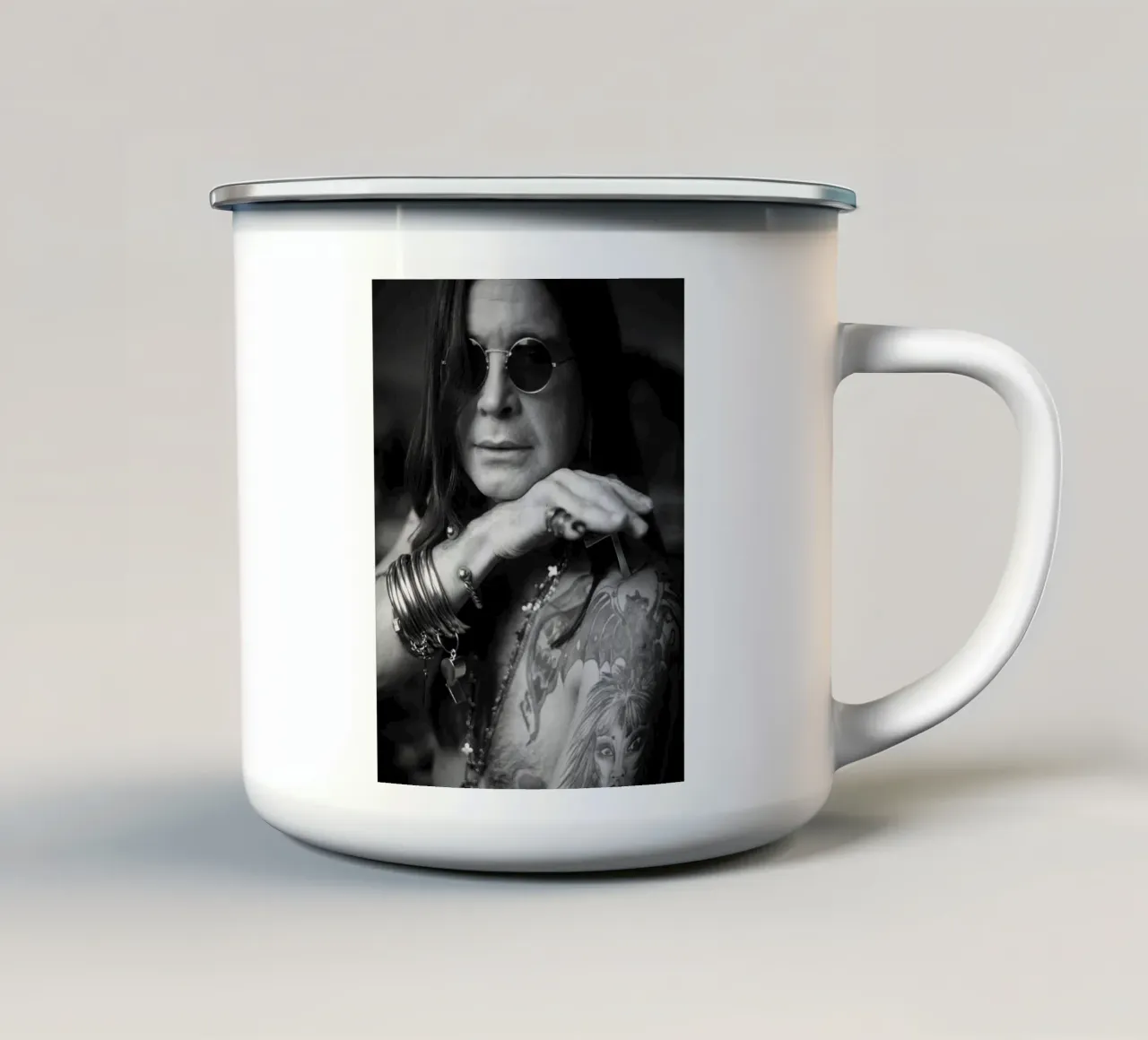 Ozzy Osbourne tazza in smalto da Musadad Shop