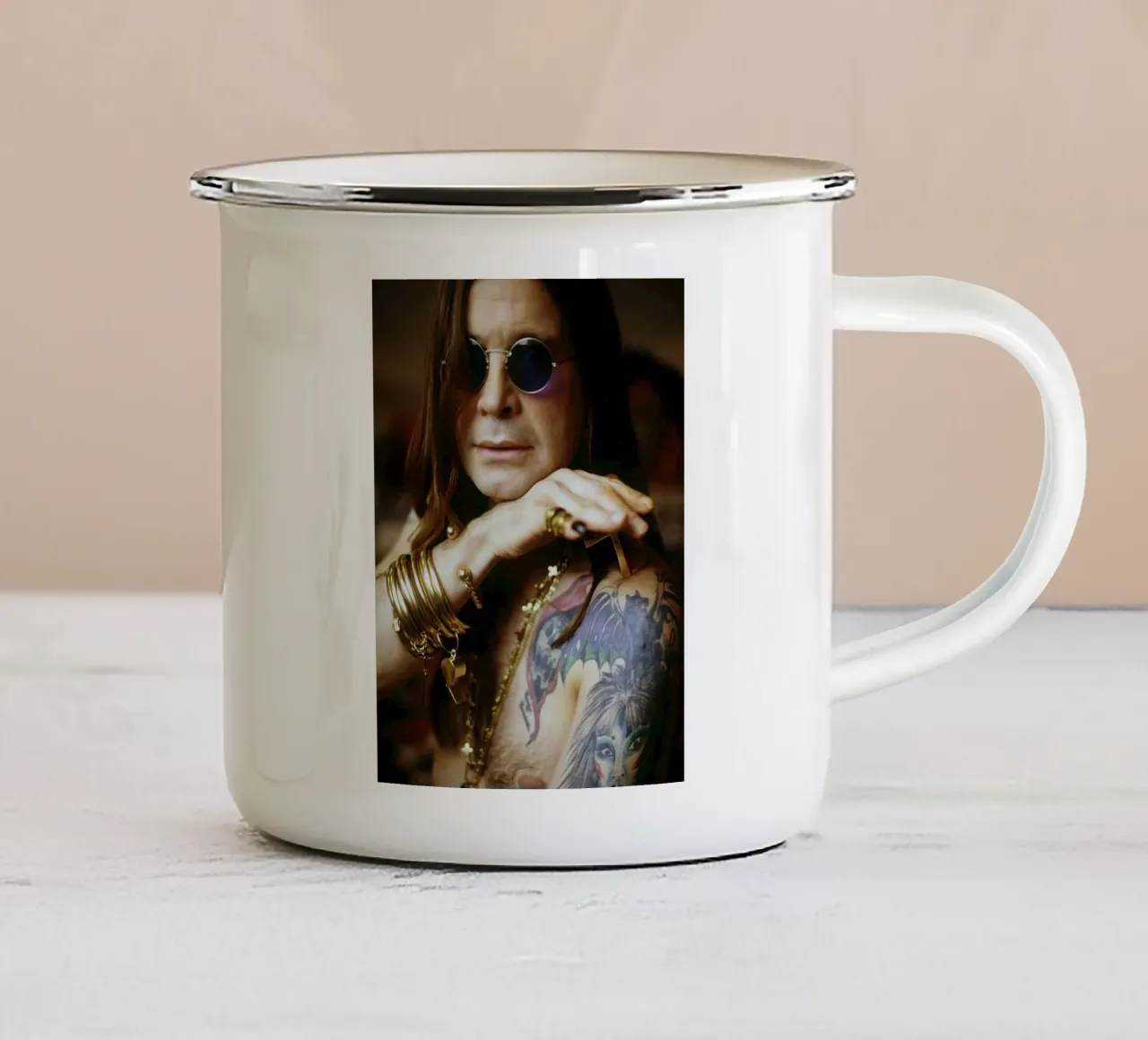 Ozzy Osbourne tazza in smalto da Musadad Shop