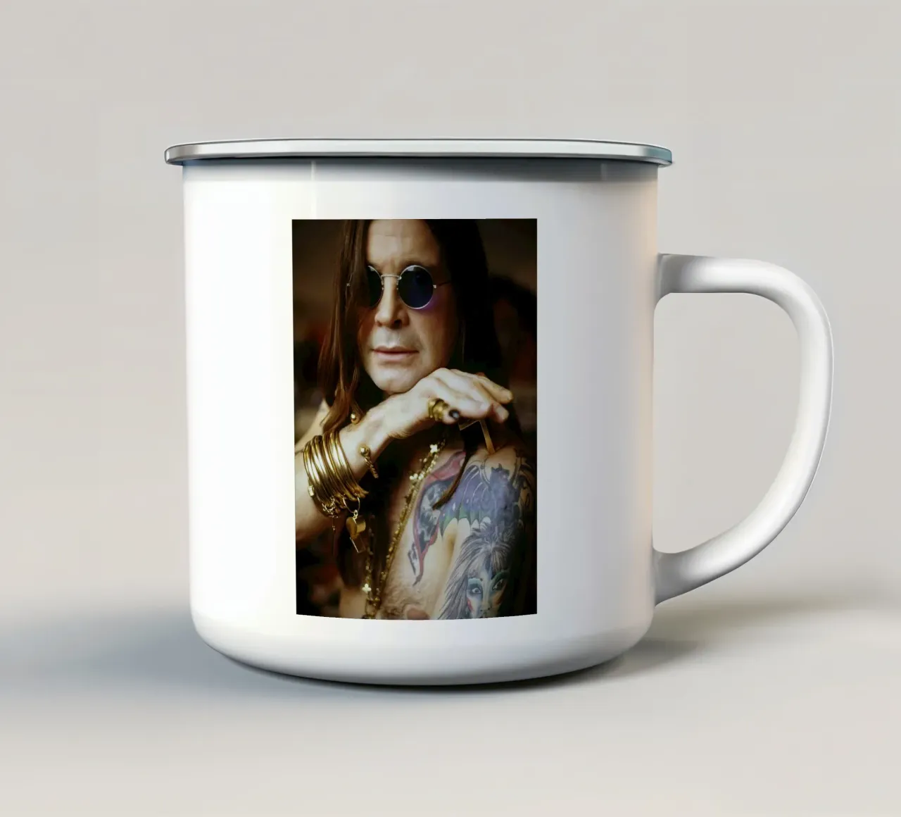Ozzy Osbourne tazza in smalto da Musadad Shop