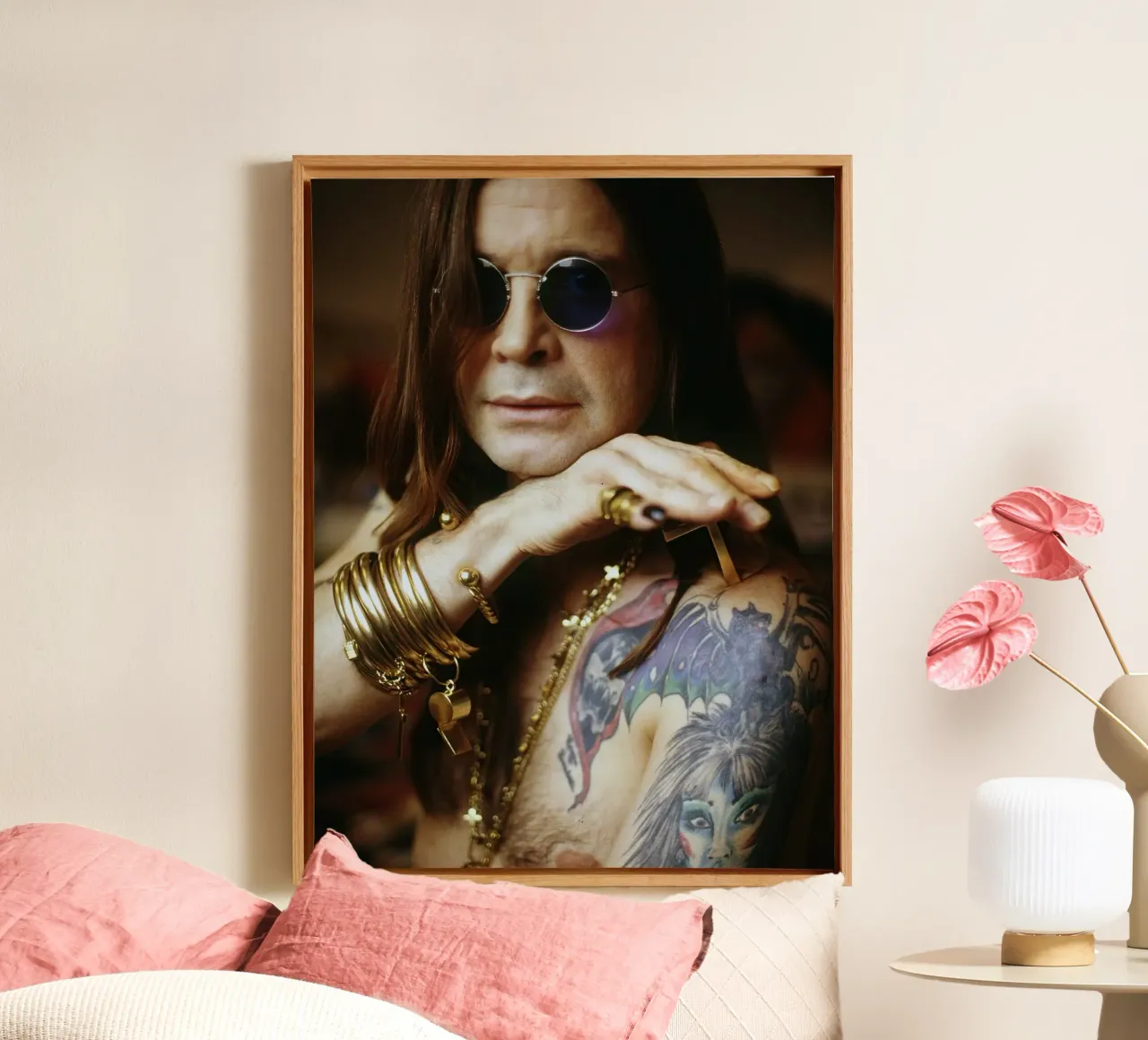 Ozzy Osbourne canvas met Baklijst van Musadad Shop