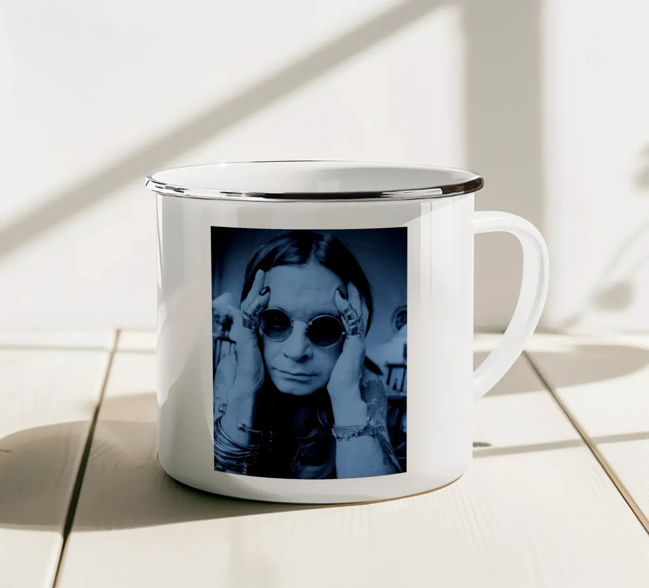 Ozzy Osbourne tazza in smalto da Musadad Shop