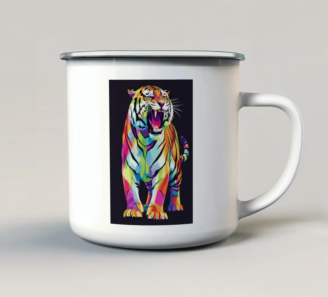 Colorato di tigre (2) tazza in smalto da Wild Life studio