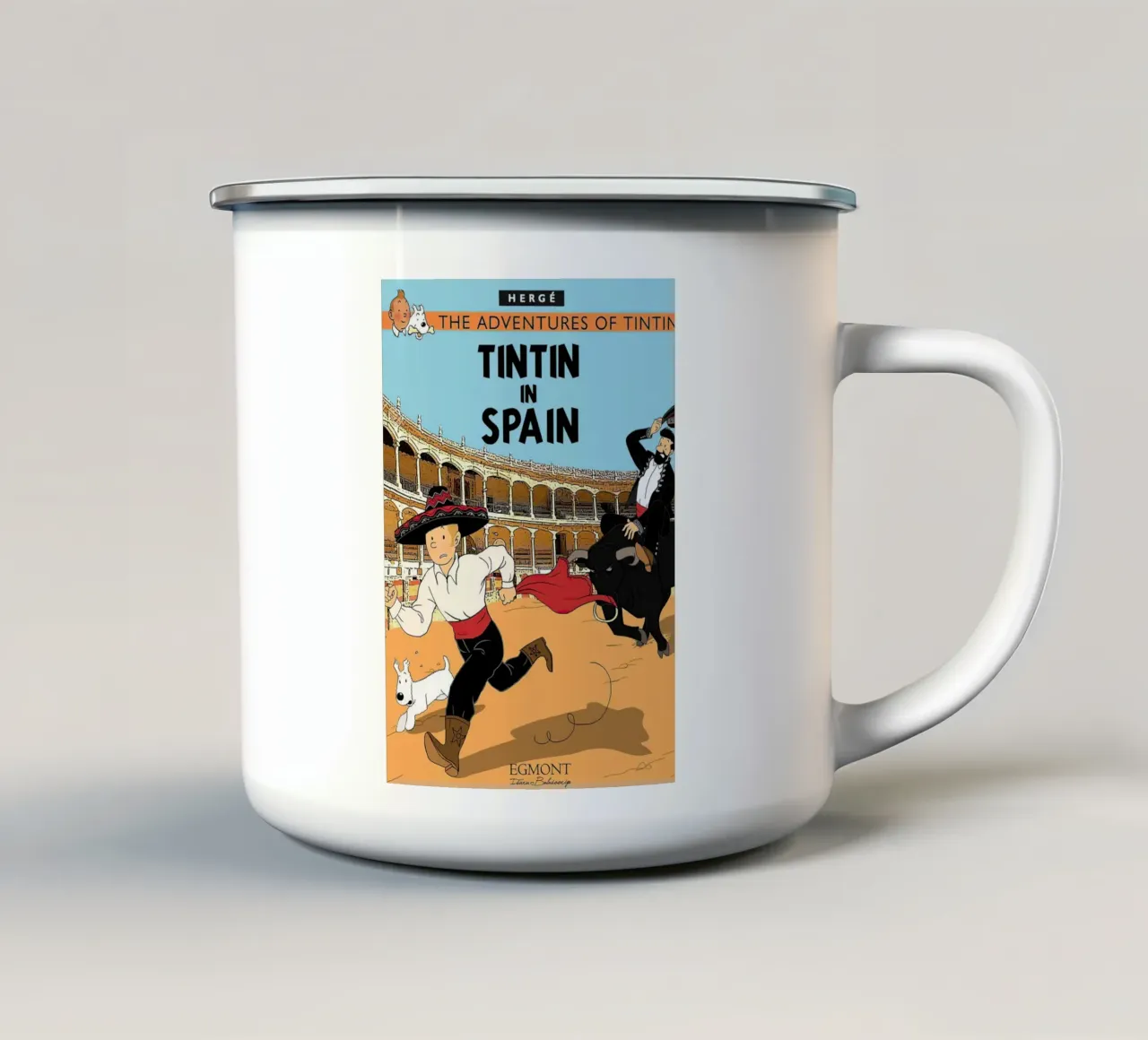 Tintin in Spagna tazza in smalto da Kango Studios