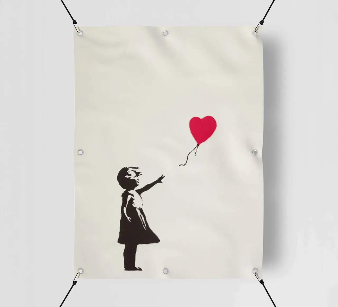 Ragazza con palloncino, 2004 telo in pvc da Riggle Glenda