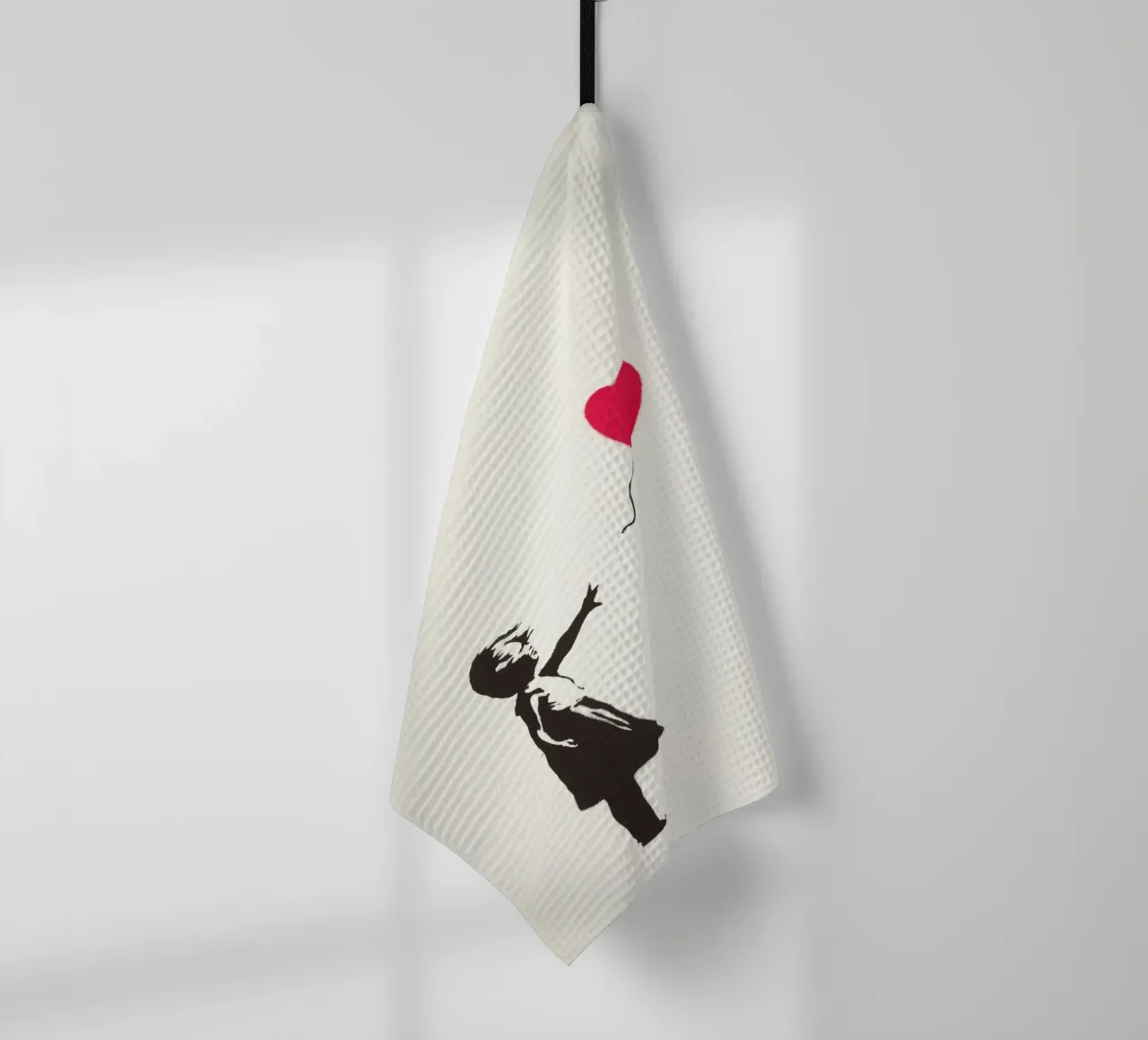 Ragazza con palloncino, 2004 canovaccio da cucina da Riggle Glenda