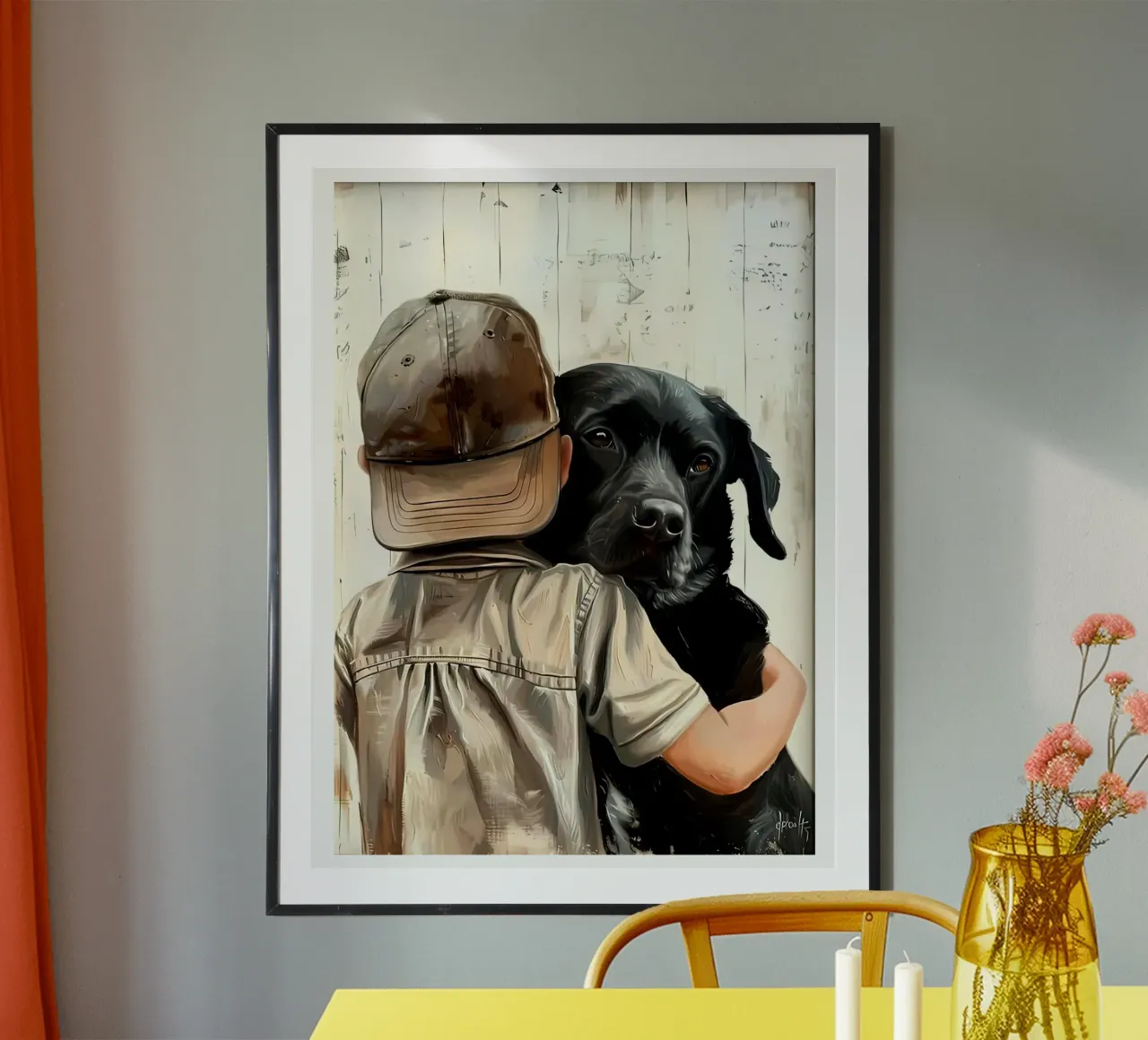 Asilo nido Labrador poster con telaio in plastica da Ryley Smith traveler