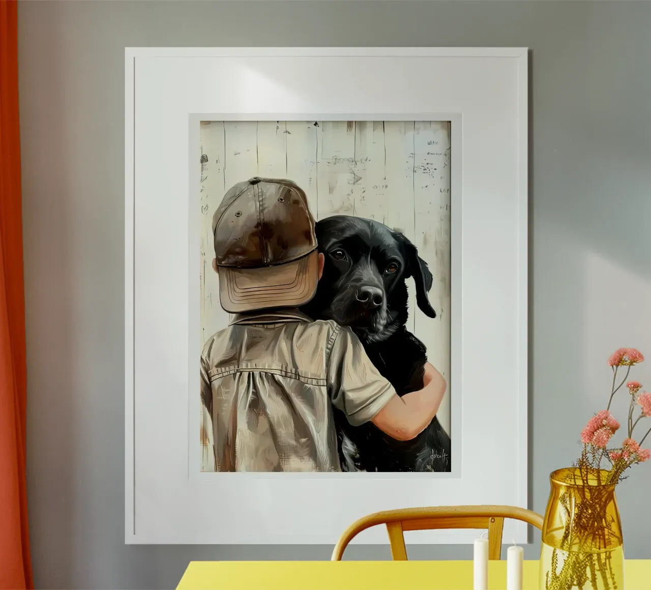 Asilo nido Labrador poster con telaio in plastica da Ryley Smith traveler