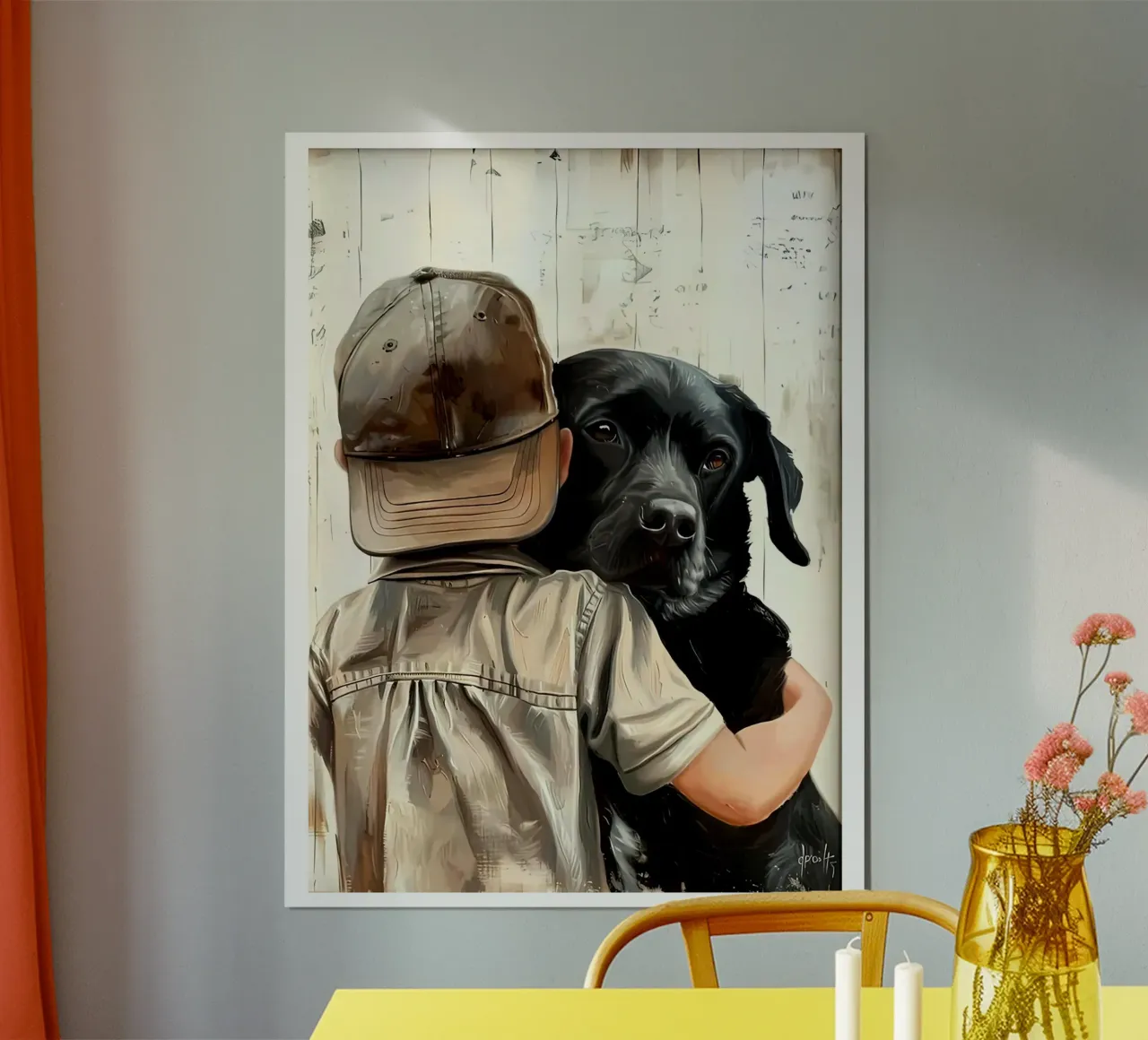 Asilo nido Labrador poster con telaio in plastica da Ryley Smith traveler