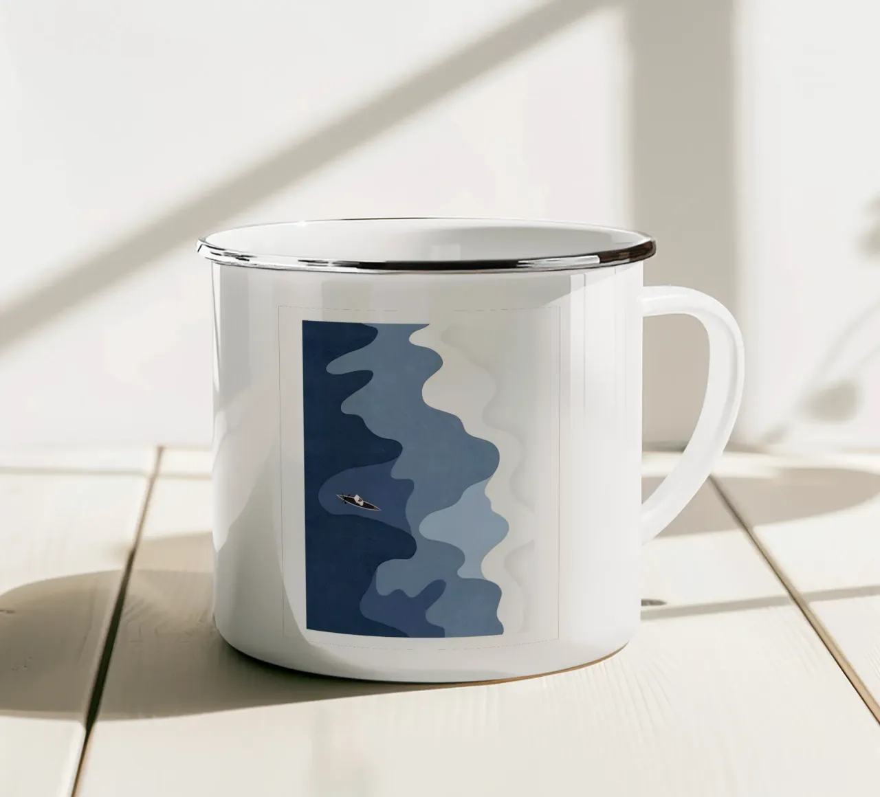 Il fiume del blues tazza in smalto da luxi&lace
