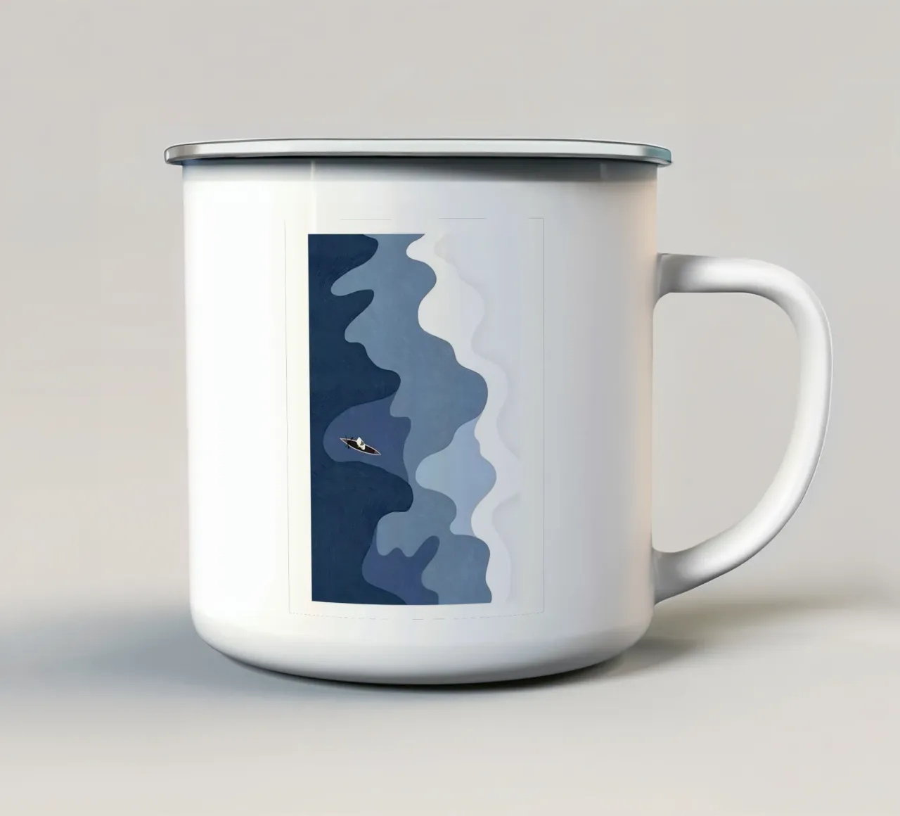 Il fiume del blues tazza in smalto da luxi&lace