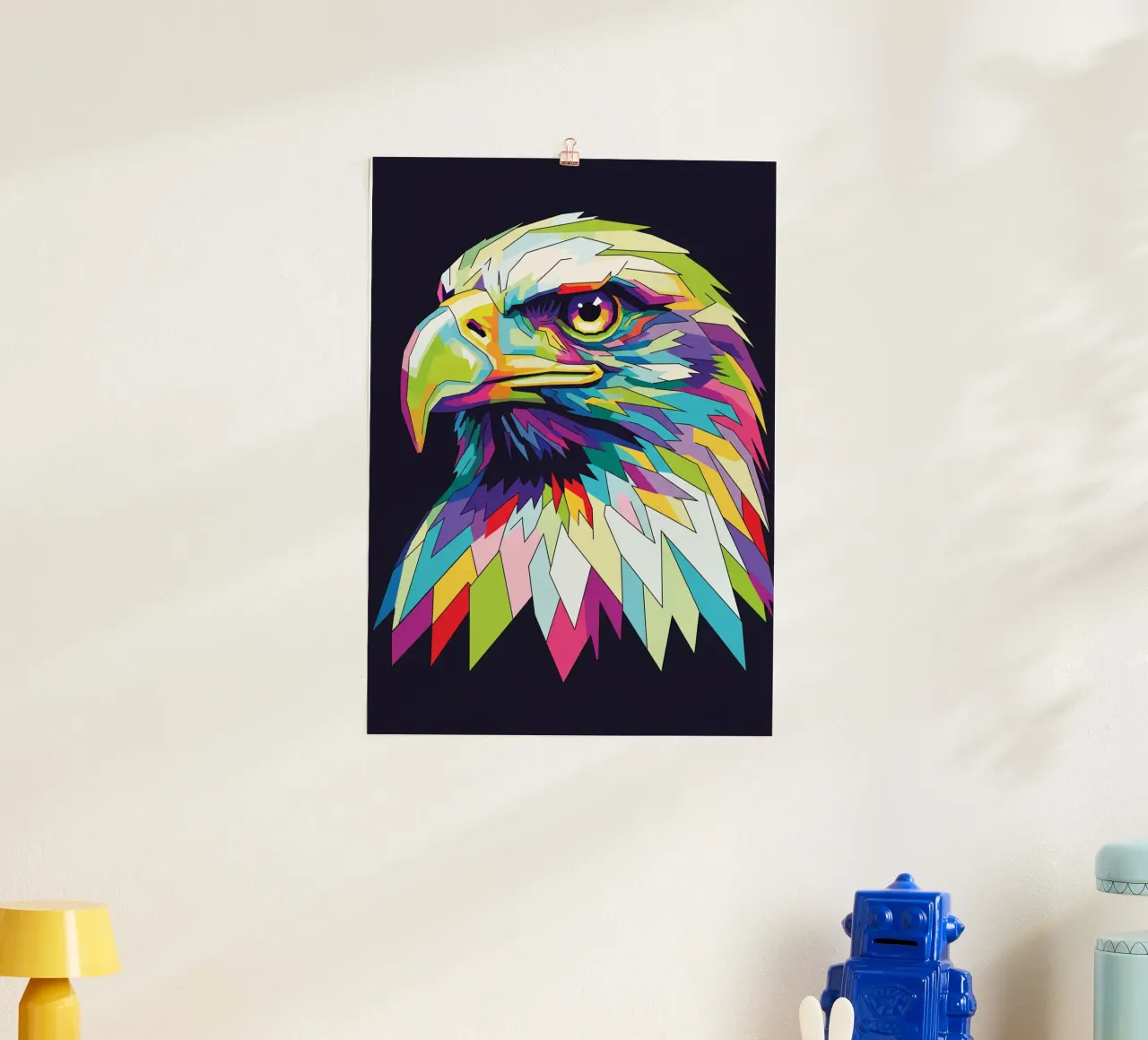 Colorful of Eagle (1) poster con telaio in alluminio da Wild Life studio
