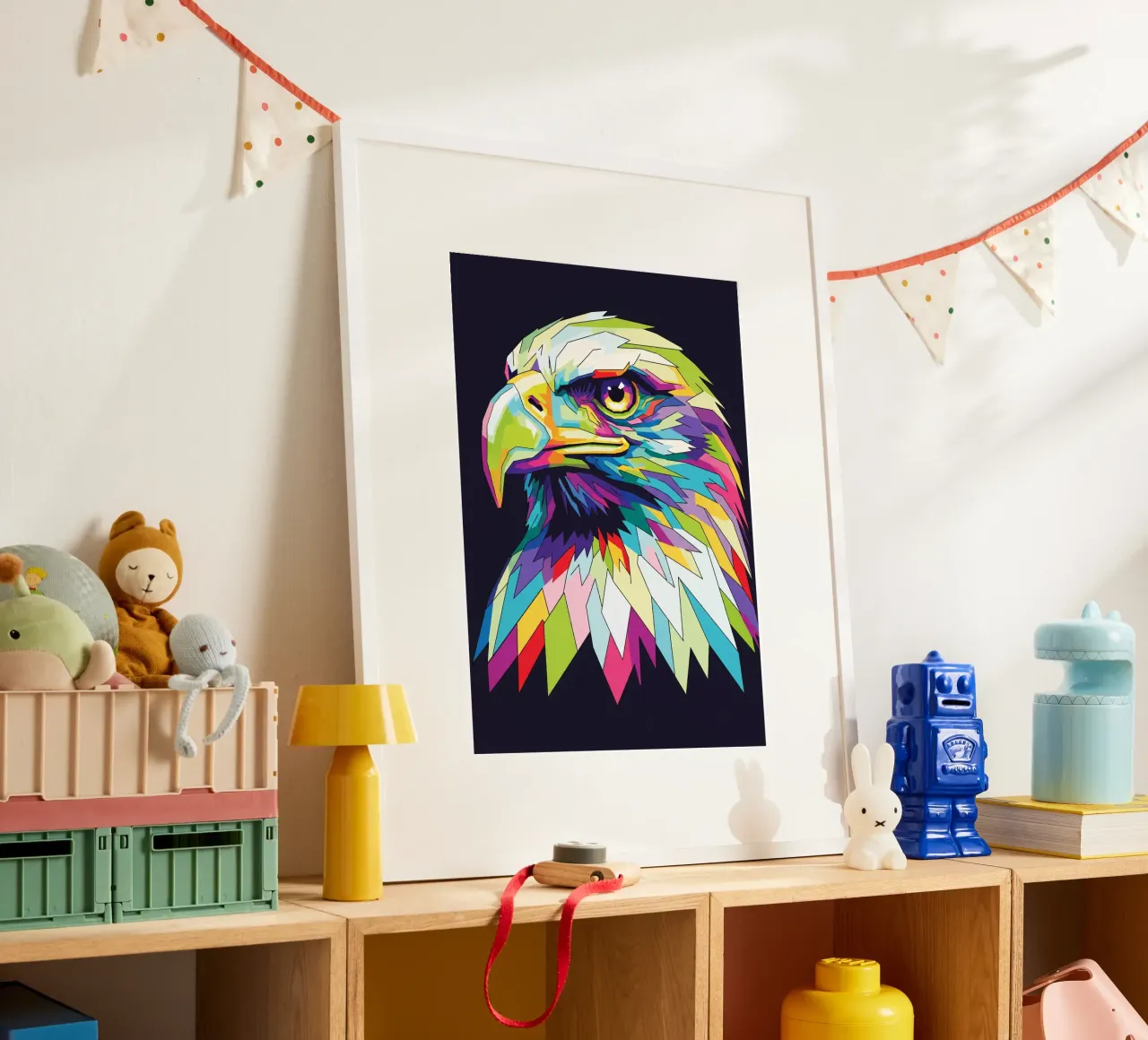 Colorful of Eagle (1) poster con telaio in alluminio da Wild Life studio