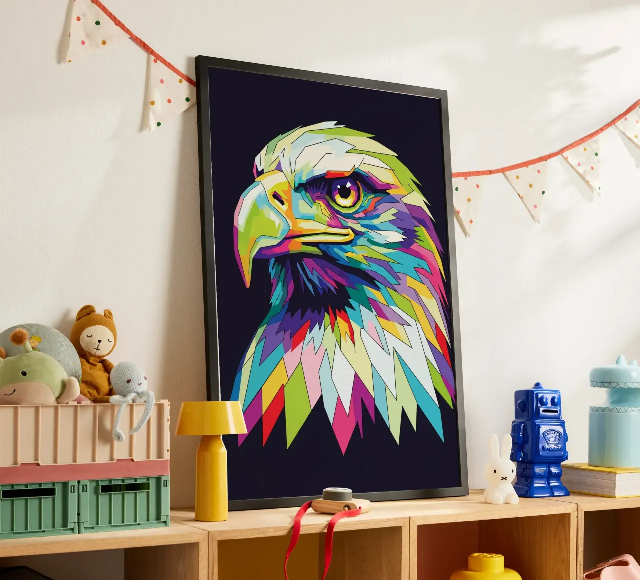 Colorful of Eagle (1) poster con telaio in alluminio da Wild Life studio