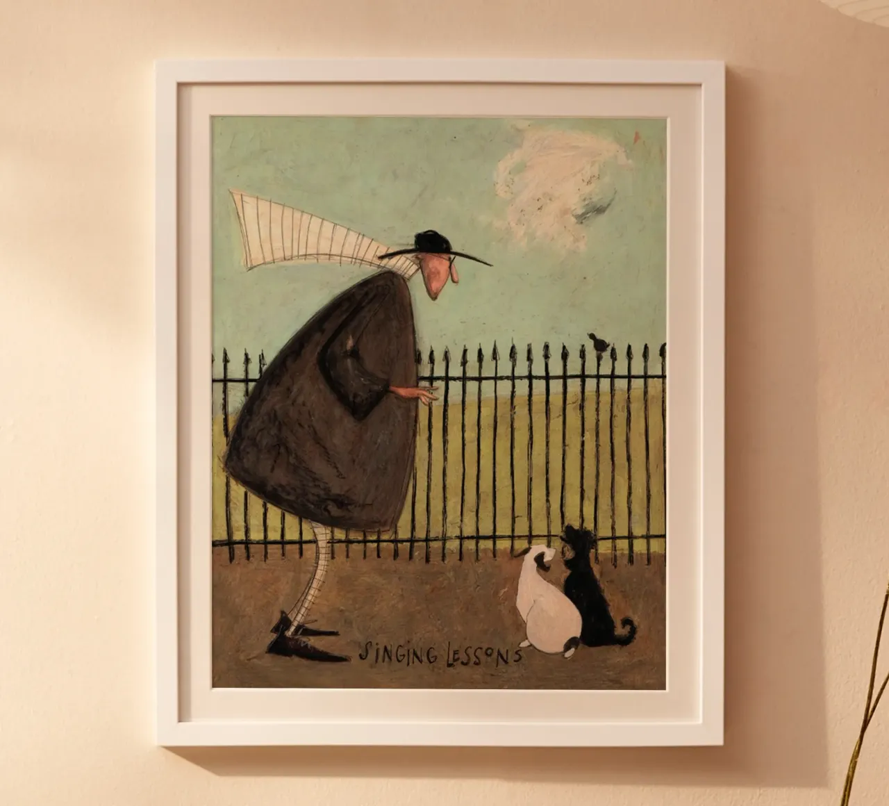 STAMPA DOG ART Lezioni di canto Sam Toft Sam Toft poster con telaio in legno da Patrick Mitchell
