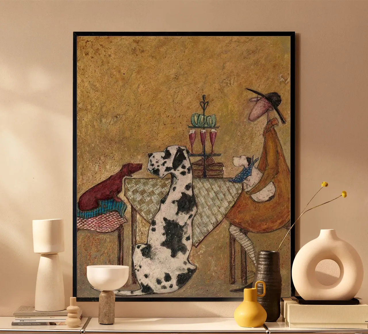 Passa la torta poster con telaio in legno da Patrick Mitchell