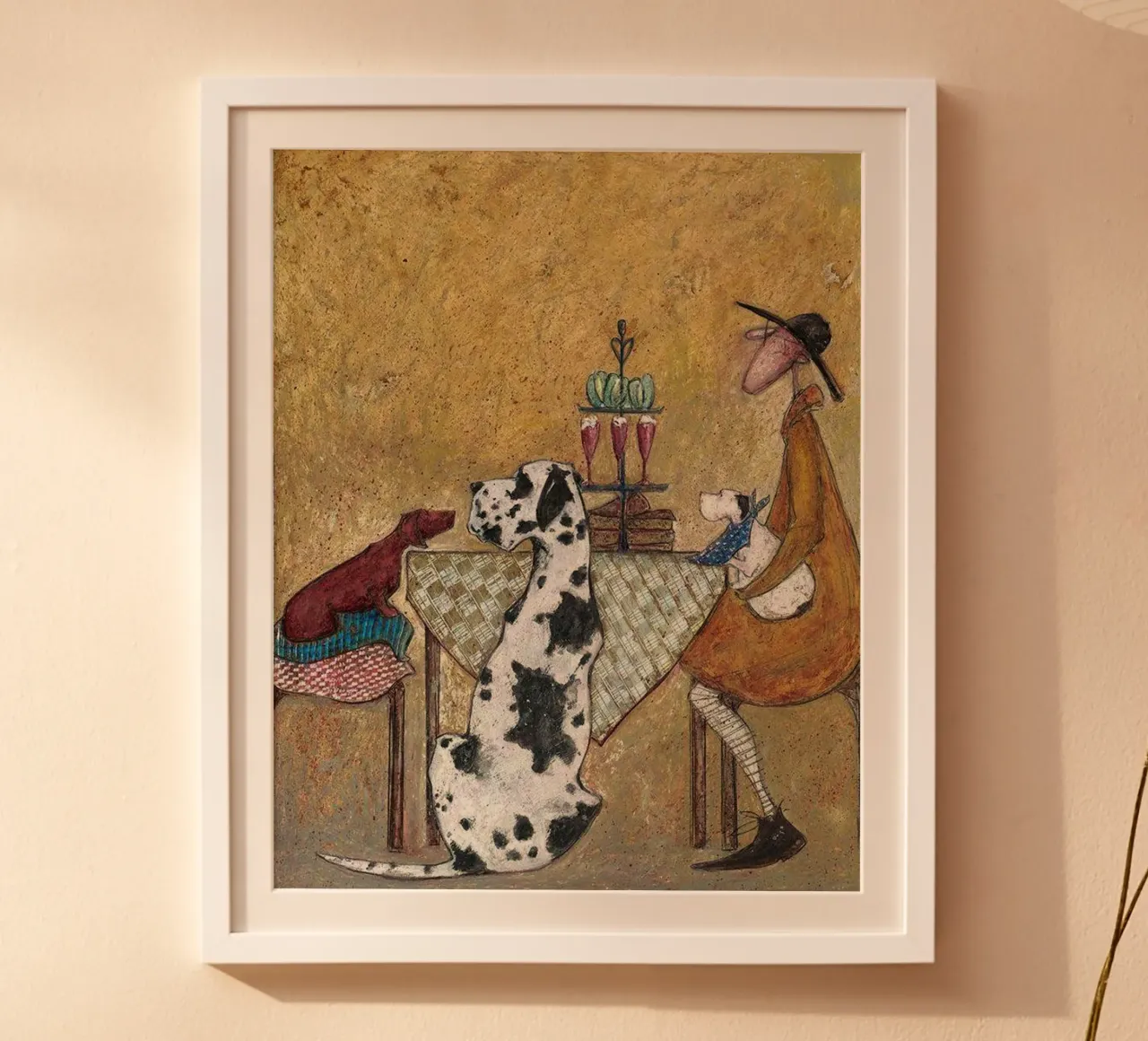 Passa la torta poster con telaio in legno da Patrick Mitchell