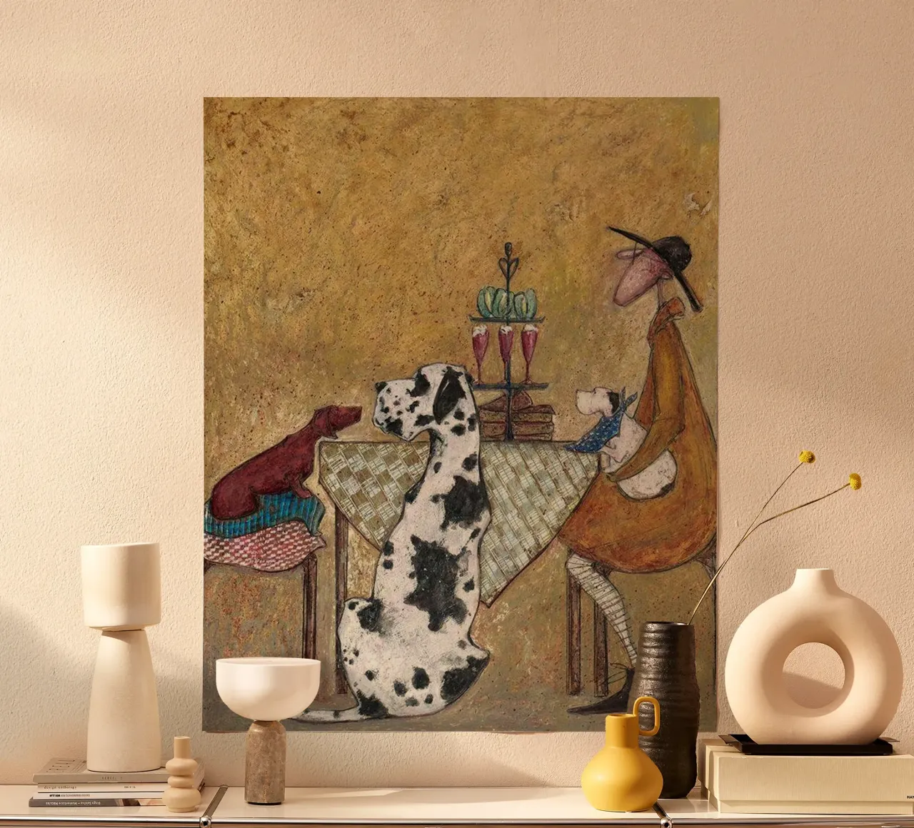 Passa la torta poster con telaio in legno da Patrick Mitchell