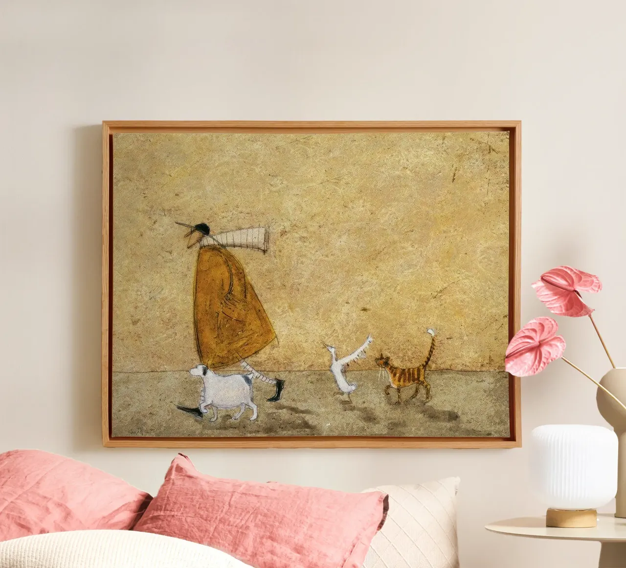 Sam Toft AFWDC21356 Ernest, Doris, Horace e Stripes tela con Cornice a cassetta da Patrick Mitchell