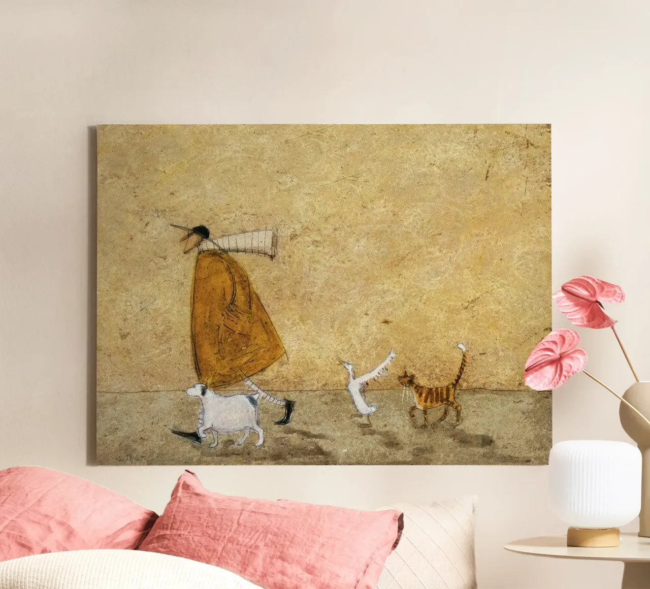 Sam Toft AFWDC21356 Ernest, Doris, Horace e Stripes tela con Cornice a cassetta da Patrick Mitchell