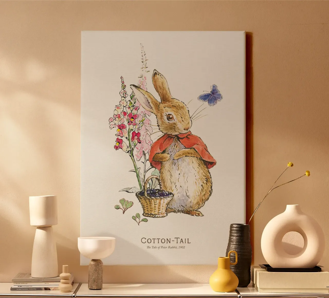 Peter Rabbit - Illustrazione di Cotton Tail tela con Cornice a cassetta da muench benjamin