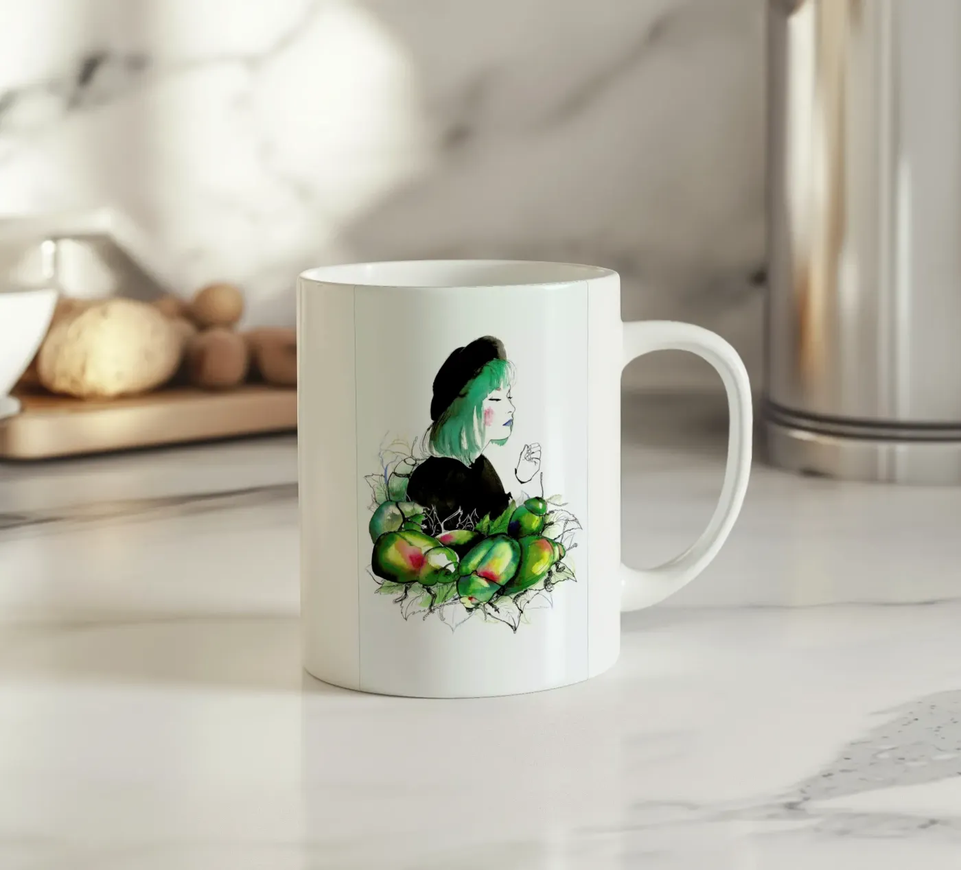 Beetles ceramic mug by Ina Stanimirova