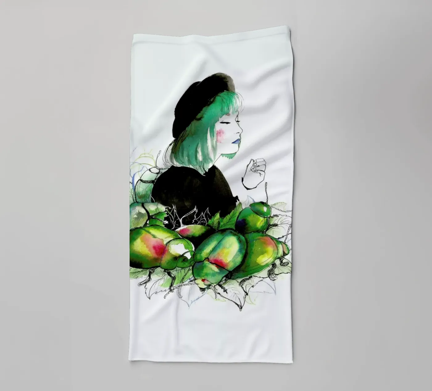 Beetles towel by Ina Stanimirova