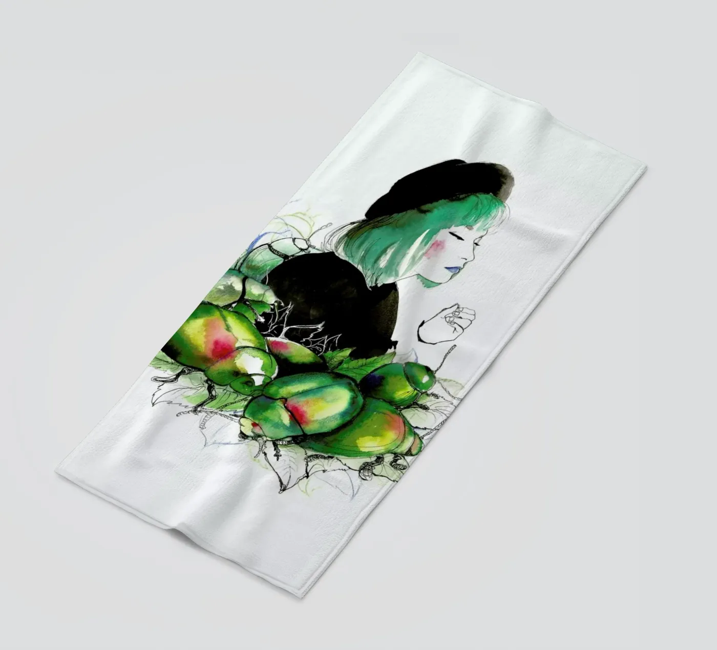 Beetles beach towel by Ina Stanimirova