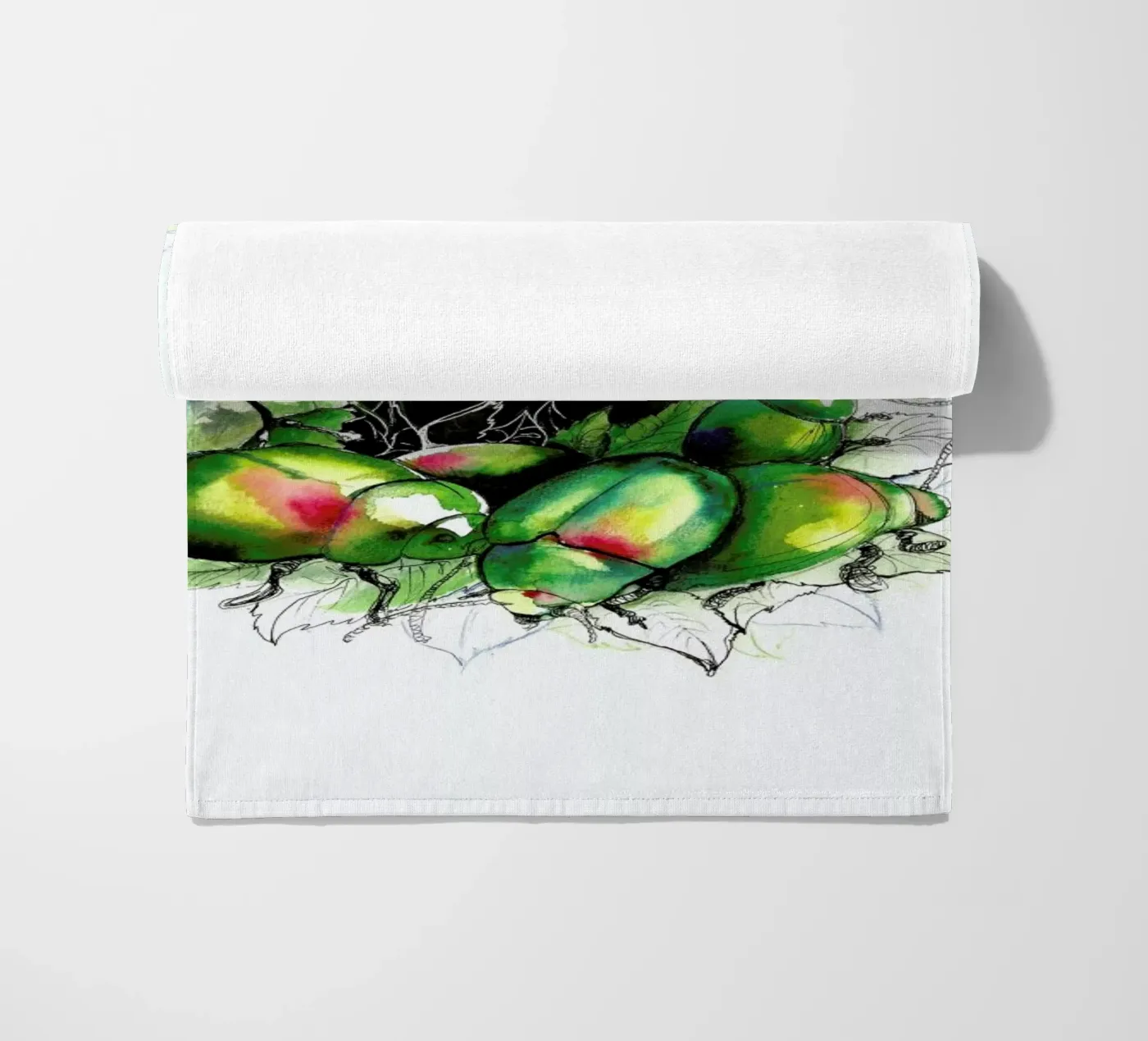 Beetles beach towel by Ina Stanimirova