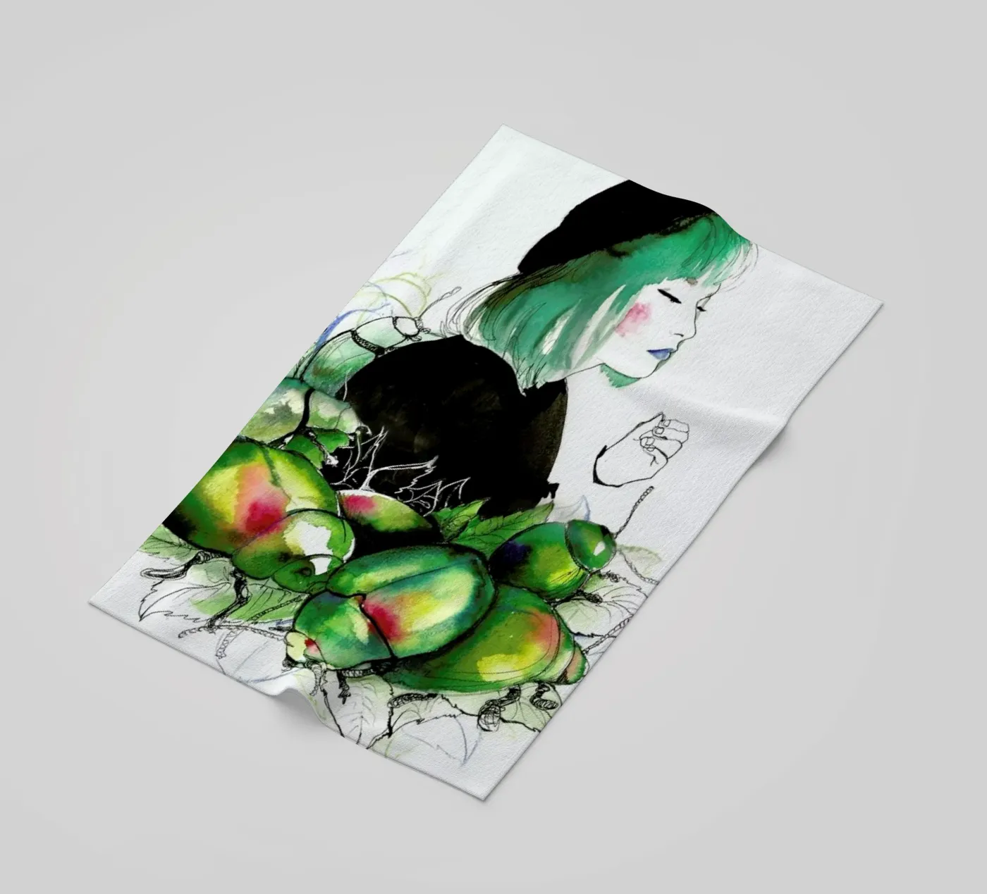 Beetles beach towel by Ina Stanimirova