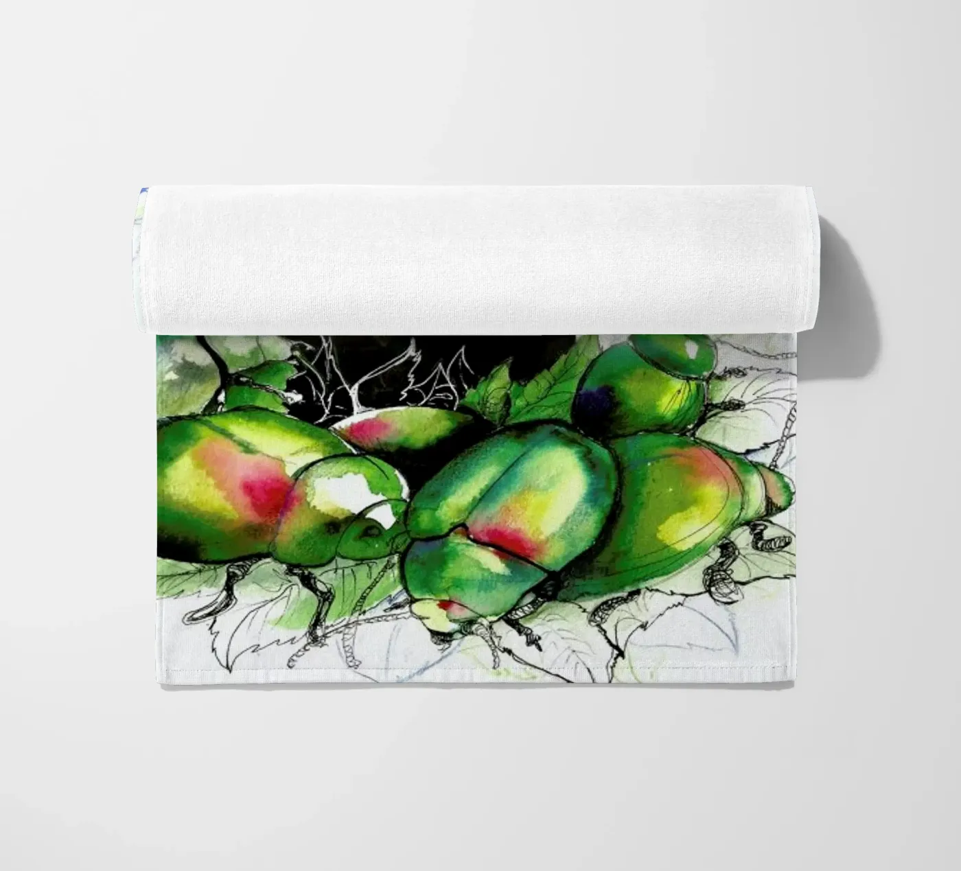 Beetles beach towel by Ina Stanimirova